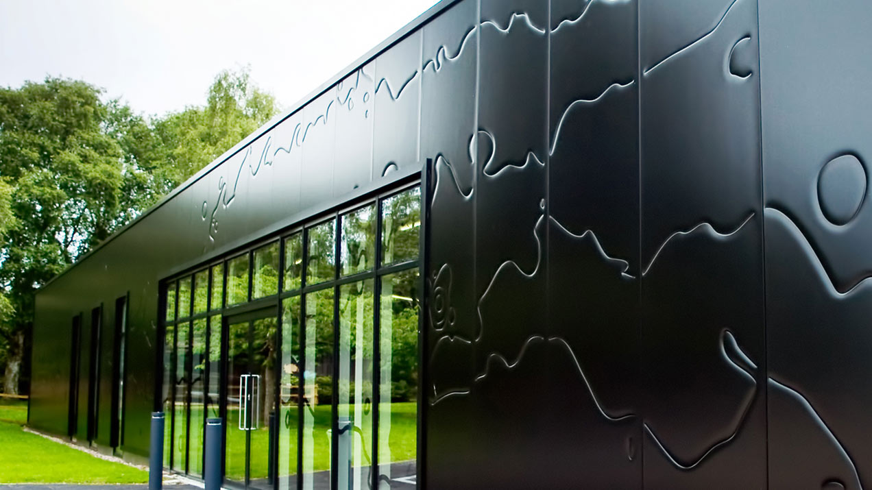 Фасад ArtMe спроектируемый для Jodrell Bank Centre астрофизики, Великобритания